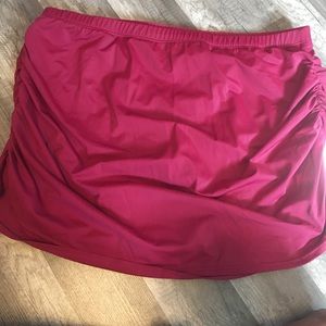 Maroon Bathing Suit Bottom Skirt